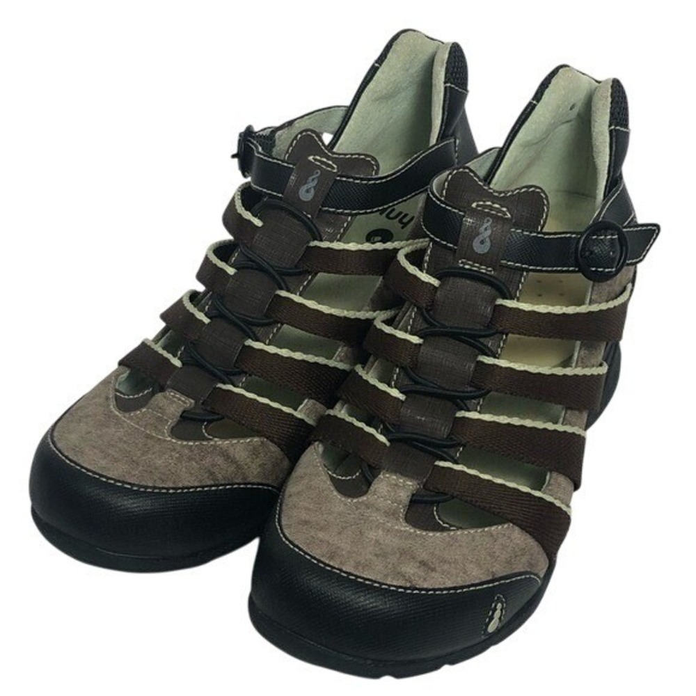 Ahnu Brown Leather Wedge Shoes size 7